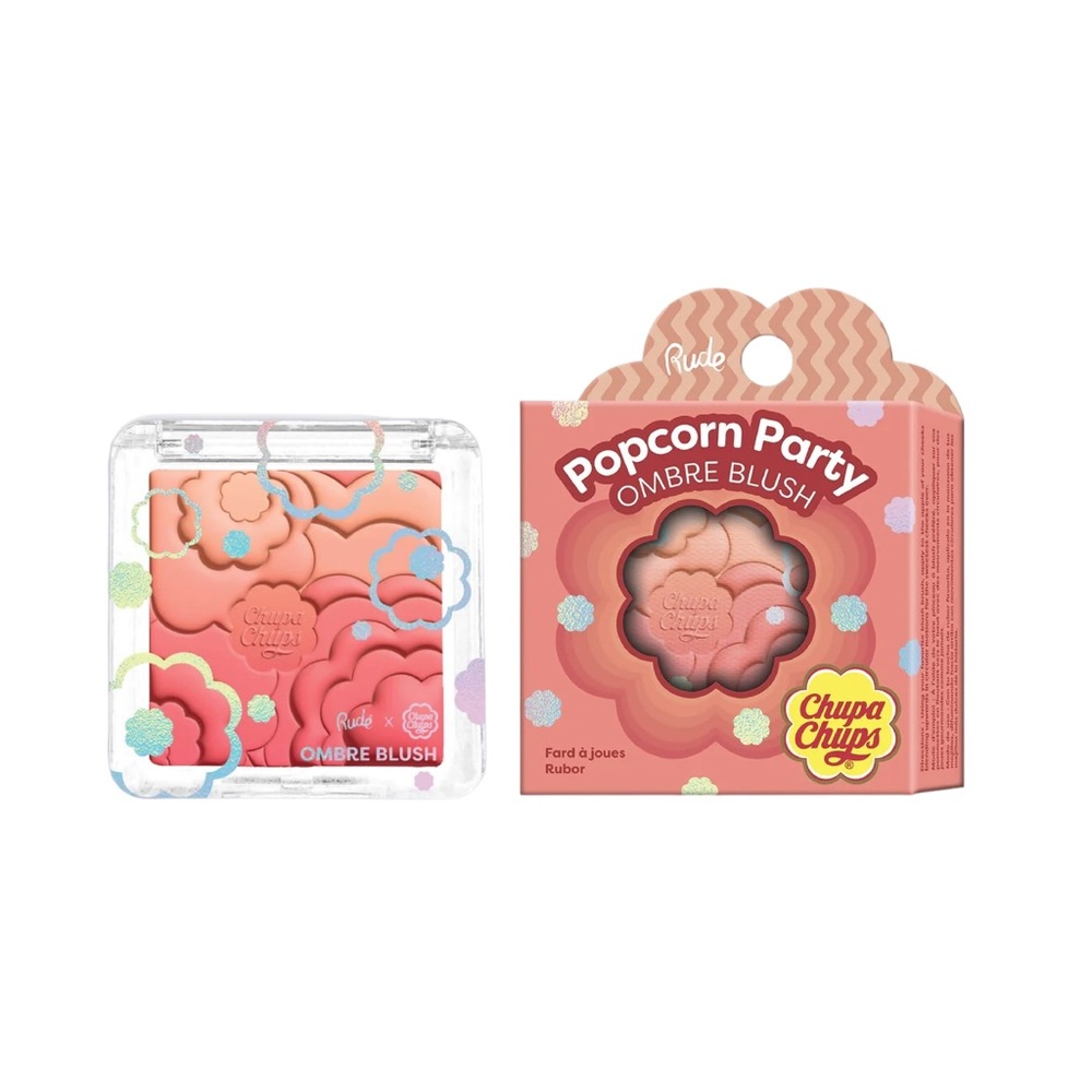 NEW Rude Cosmetics Chupa Chups Popcorn Party Ombre Powder Blush - Tropical Punch